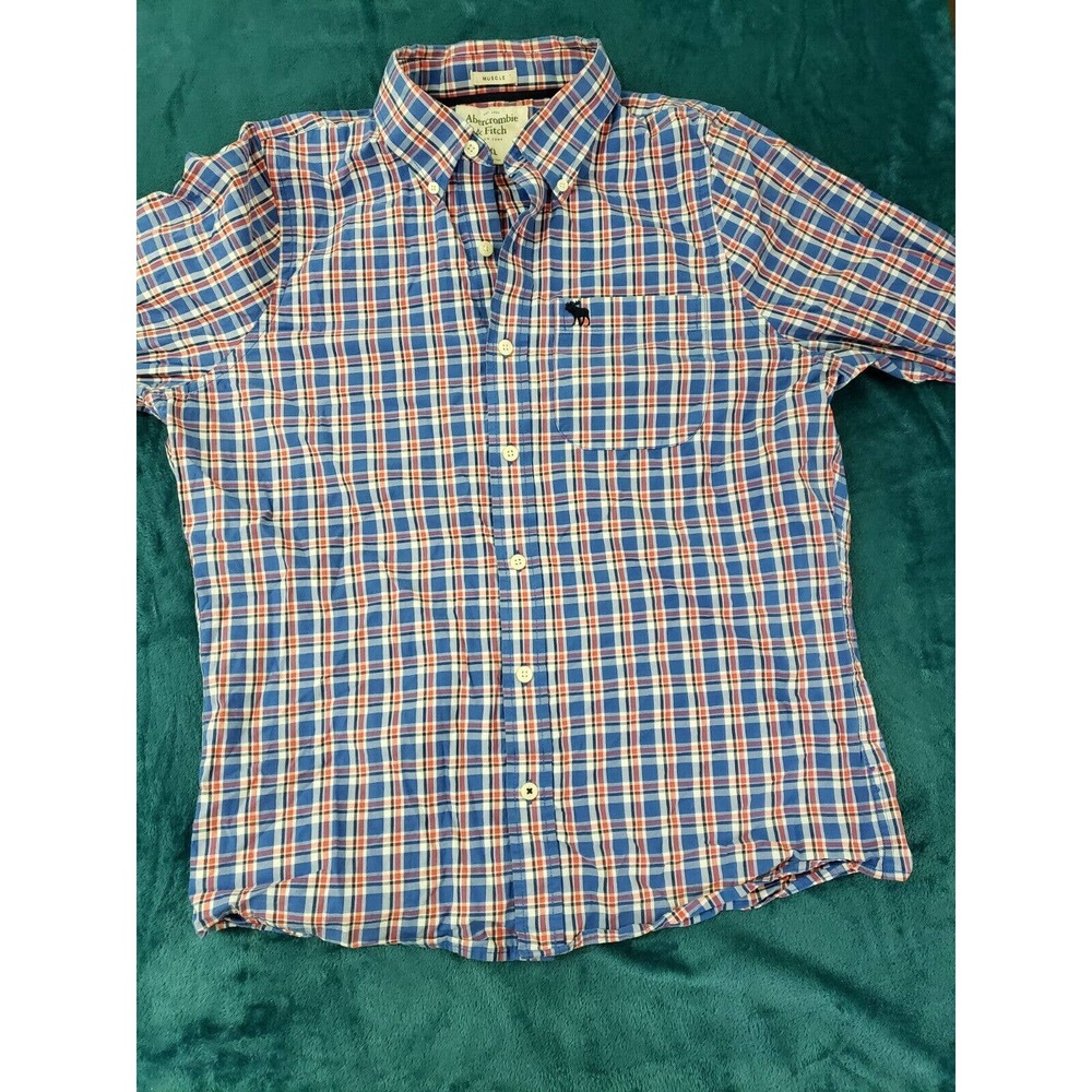 Abercrombie & Fitch Mens Long Sleeve Flannel Button Up Shirt Size Extra Large